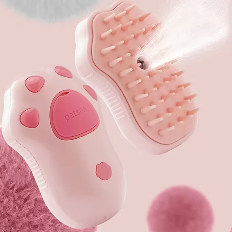 Multi-Functional 3-in-1 Pet Brush – Electric Cat & Dog Grooming Comb with Steam Spray, Massage & Fur Removal