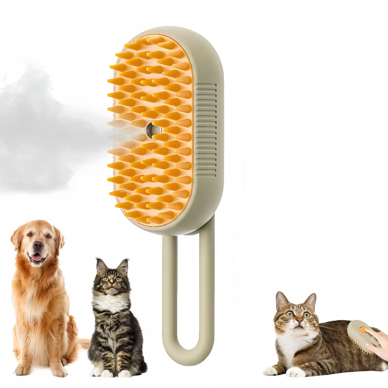 Multi-Functional 3-in-1 Pet Brush – Electric Cat & Dog Grooming Comb with Steam Spray, Massage & Fur Removal