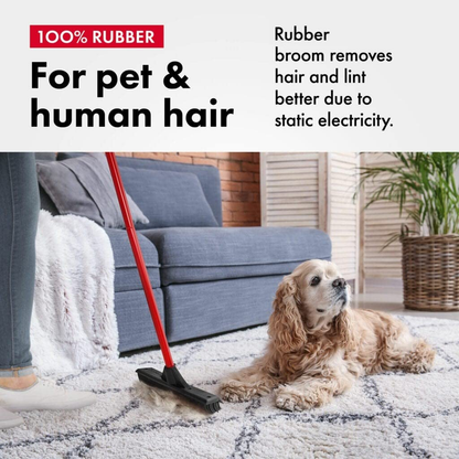 Professional Pet Hair Remover Set with Telescopic Handle and 180° Rotation for Effective Rug and Carpet Maintenance