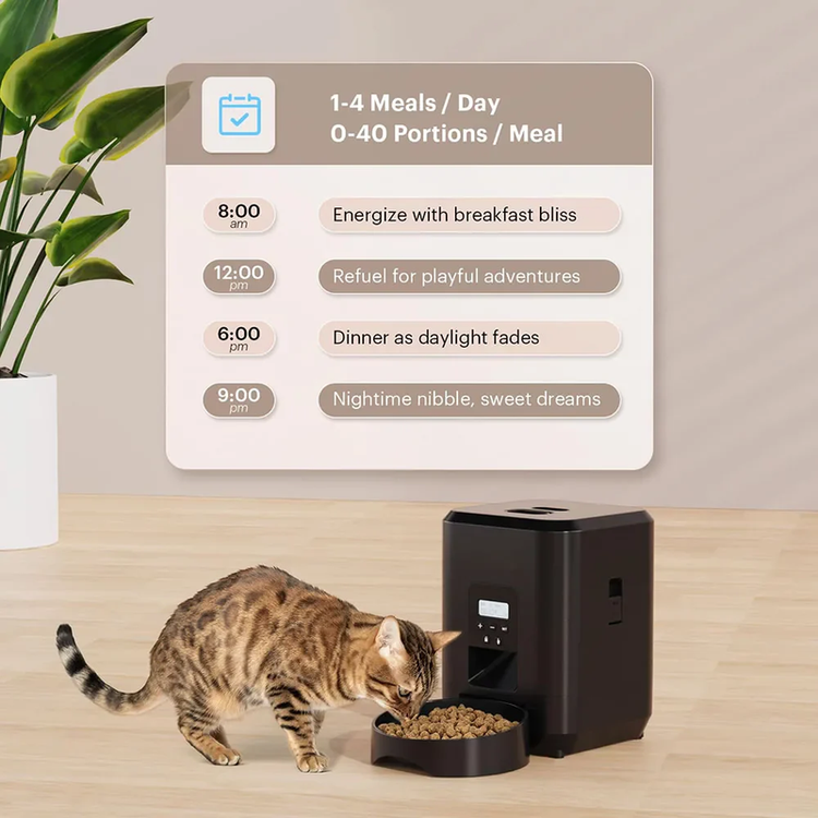 Smart Pet Feeding Machine – Automatic Cat & Dog Feeder with Timer, Portion Control & Slow Feed Bowl