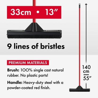 Professional Pet Hair Remover Set with Telescopic Handle and 180° Rotation for Effective Rug and Carpet Maintenance