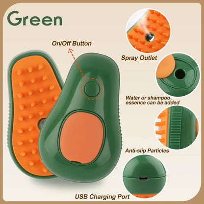 Multi-Functional 3-in-1 Pet Brush – Electric Cat & Dog Grooming Comb with Steam Spray, Massage & Fur Removal