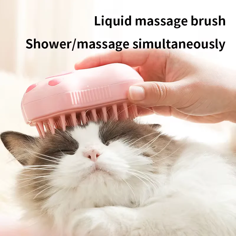 Multi-Functional 3-in-1 Pet Brush – Electric Cat & Dog Grooming Comb with Steam Spray, Massage & Fur Removal